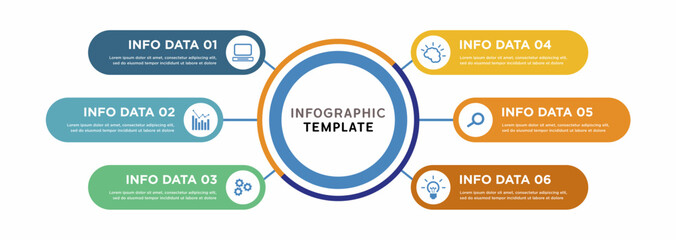 Flat timeline infographic template