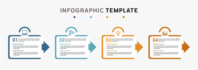 Flat timeline infographic template