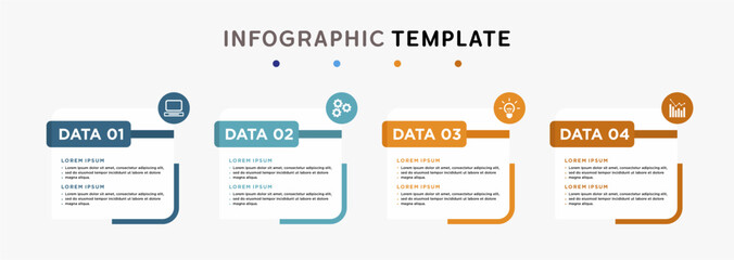 Flat timeline infographic template