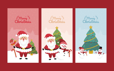 Merry christmas stories template vector illustration or social media stories template for christmas celebration vector element