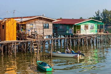 Fototapeta na wymiar Water Village in Kota Kinabalu