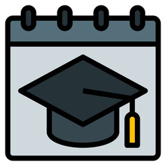 graduation filled outline icon