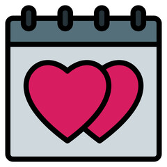 valentine filled outline icon