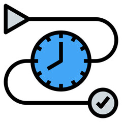 working time filled outline icon