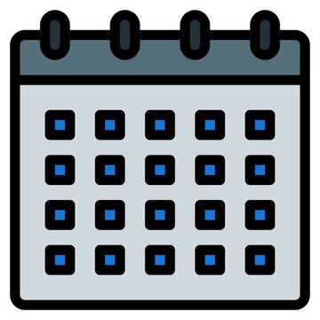 Calendar Filled Outline Icon