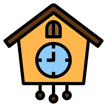 recommend clip art: cuckoo clock filled outline icon