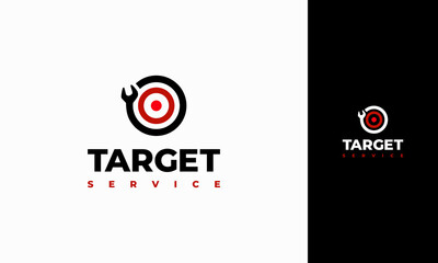 Target Service logo designs concept vector, Mechanic Gear Wrench logo template icon