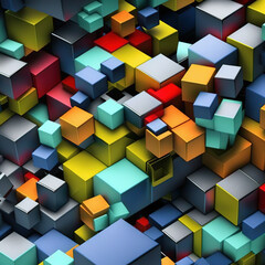 Obraz premium abstract background of colorful metallic cubes, 