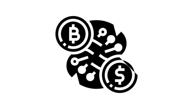 exchange cryptocurrency glyph icon animation