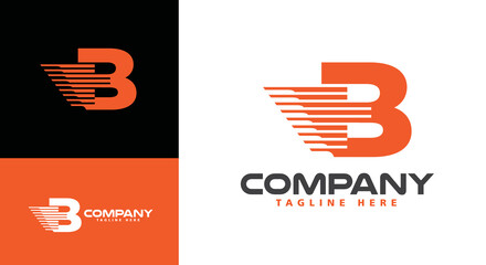 Modern company logo letter B Express for logistics, delivery, travel, shuttle, travel etc. companies  © Aldan Design