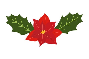 Illustration of berries and flower bouquet for Christmas and New Year's Day decorations. Collection of wreaths for winter celebration ornaments