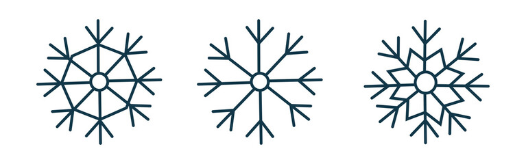 Set of detail snowflake illustration for Christmas design element
