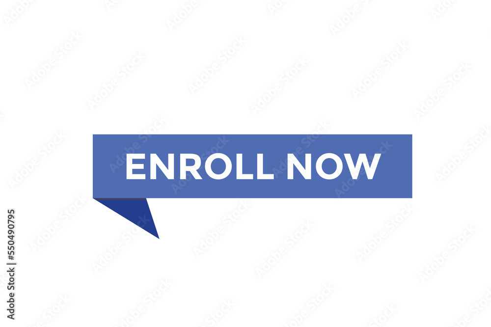 Wall mural enroll now button. web banner template vector illustration
