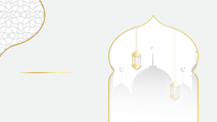 Luxury white mandala background with golden arabesque pattern Arabic Islamic east style. Decorative mandala for print, poster, cover, brochure, flyer, banner.