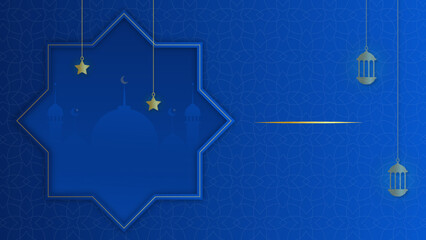 Luxury blue mandala background with golden arabesque pattern Arabic Islamic east style. Decorative mandala for print, poster, cover, brochure, flyer, banner.