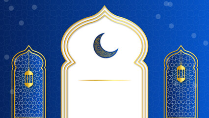 Luxury blue mandala background with golden arabesque pattern Arabic Islamic east style. Decorative mandala for print, poster, cover, brochure, flyer, banner.