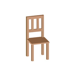 wooden chair isolated vector illustration