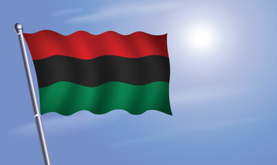 Obraz premium African American flag blue sky background