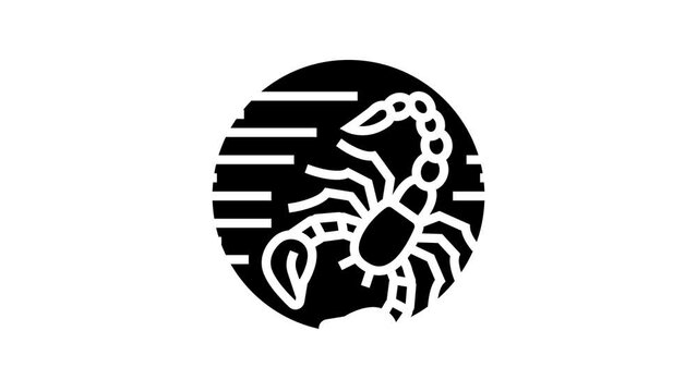 scorpion zodiac line icon animation