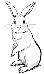 Obraz premium 正面を向くウサギ