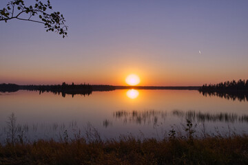 Beautiful Sunset at Astotin Lake