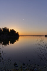 Fototapeta na wymiar Beautiful Sunset at Astotin Lake