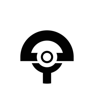 a simple logo in black and white inisial letter a, o, y, suitable for companies that emphasize harmony, speed, luxury etc