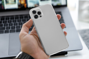 iPhone transparent clear phone case mockup