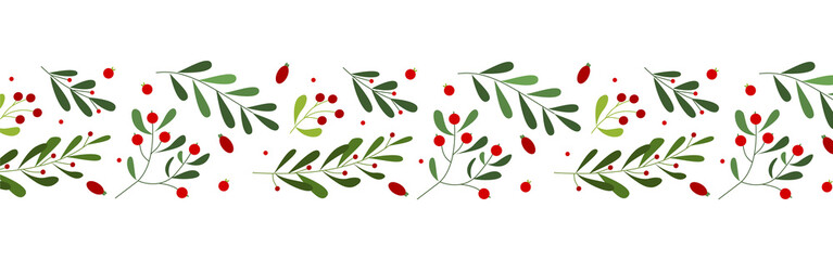 Leaves and flowers pattern for Christmas decoration © berkahjayamaterial