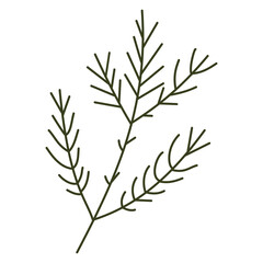 Pine leaf illustration for Christmas ornament
