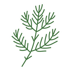 Pine leaf illustration for Christmas ornament