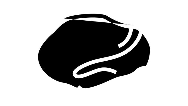 peeled oyster line icon animation