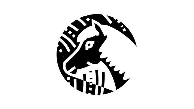 horse chinese horoscope animal glyph icon animation