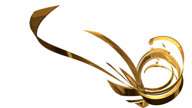 GOLDEN WAVY LINES MODERN ORNAMENT 3D RENDER