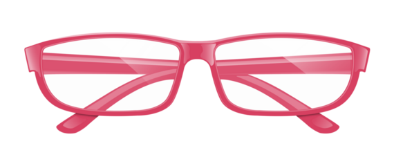 Realistic pink glasses isolated.
