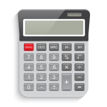 Realistic calculator isolated