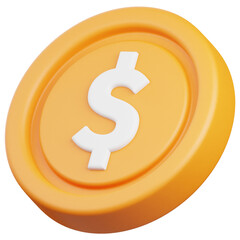 3D Render Coin Icon, illustration isolated on white background, suitable for website, mobile app, print, presentation, infographic, and other projects.