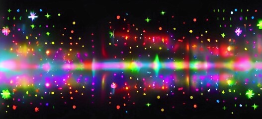 line of light with glitter magical black background 