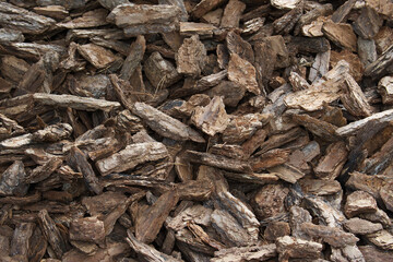 Pine bark chips mulch background