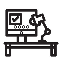 Obraz premium Computer Interior Lamp Table Work Workplace