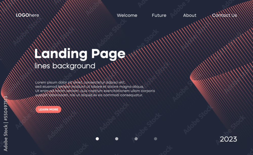 Fototapete abstract technology background with glowing lines. the minimal layout design template for the webpag