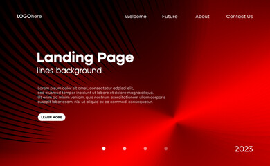 Abstract dark red background with gradient lines composition. The minimal layout design template. Vector, 2023