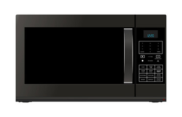 Microwave oven and digital display, 3d vector rendering
