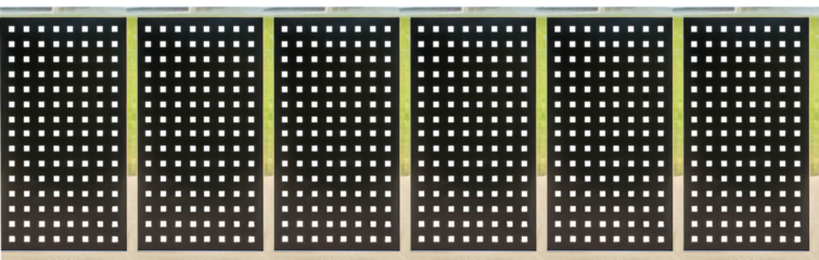 Perforated Metal Fence on transparent background
