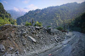 View from the bus window on the road between Chitwan National Park and Kathmandu © Vedrana