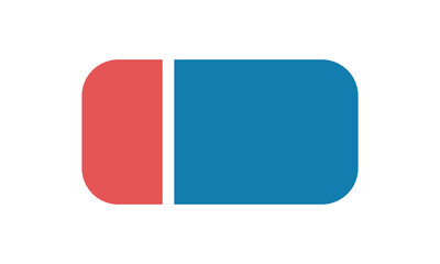 Simple eraser flat icon for web. Eraser flat sign vector design. Minimalist eraser web icon isolated on white. Eraser logo clipart. School supplies symbol icon. Back to school concept design