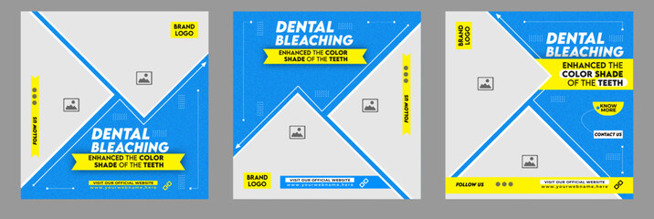 Dentist marketing social media post template square banner or healthcare flyer design
