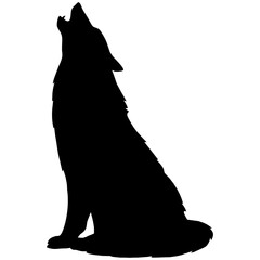 black silhouette of a wolf