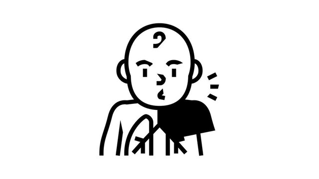 cough reflex line icon animation