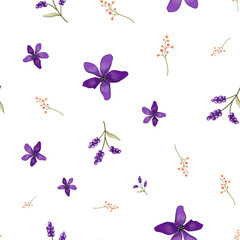 Fototapeta na wymiar Vector flower seamless pattern. Perfect for modern wallpaper, fabric, home decor, and wrapping projects.